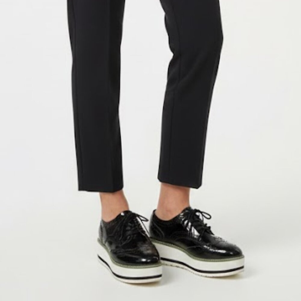 DADAWEN Patent Leather Women's Platform Wingtip Oxfords Size 8